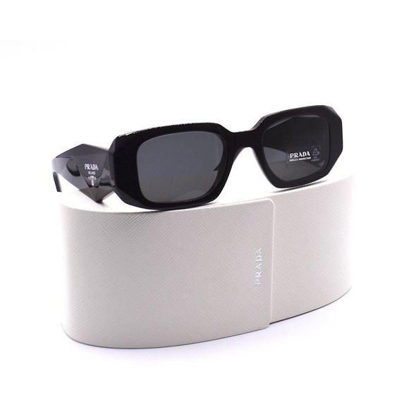 PR 17WS 1AB5S0 BLACK DARK GREY AUTHENTIC SUNGLASSES MADE IN ITALY - Picture 11 of 13